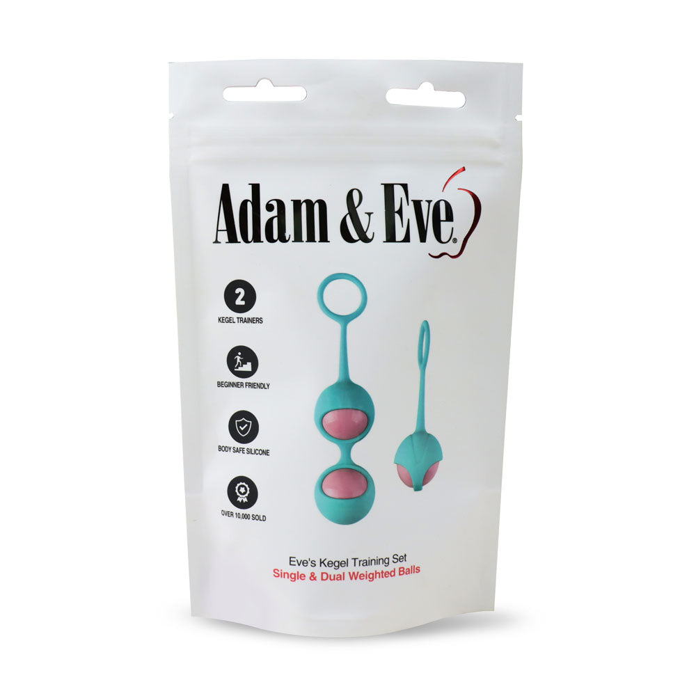 Adam & Eve Eve's Kegel Training Set - Teal/Pink Kegel Trainers - Set of 2