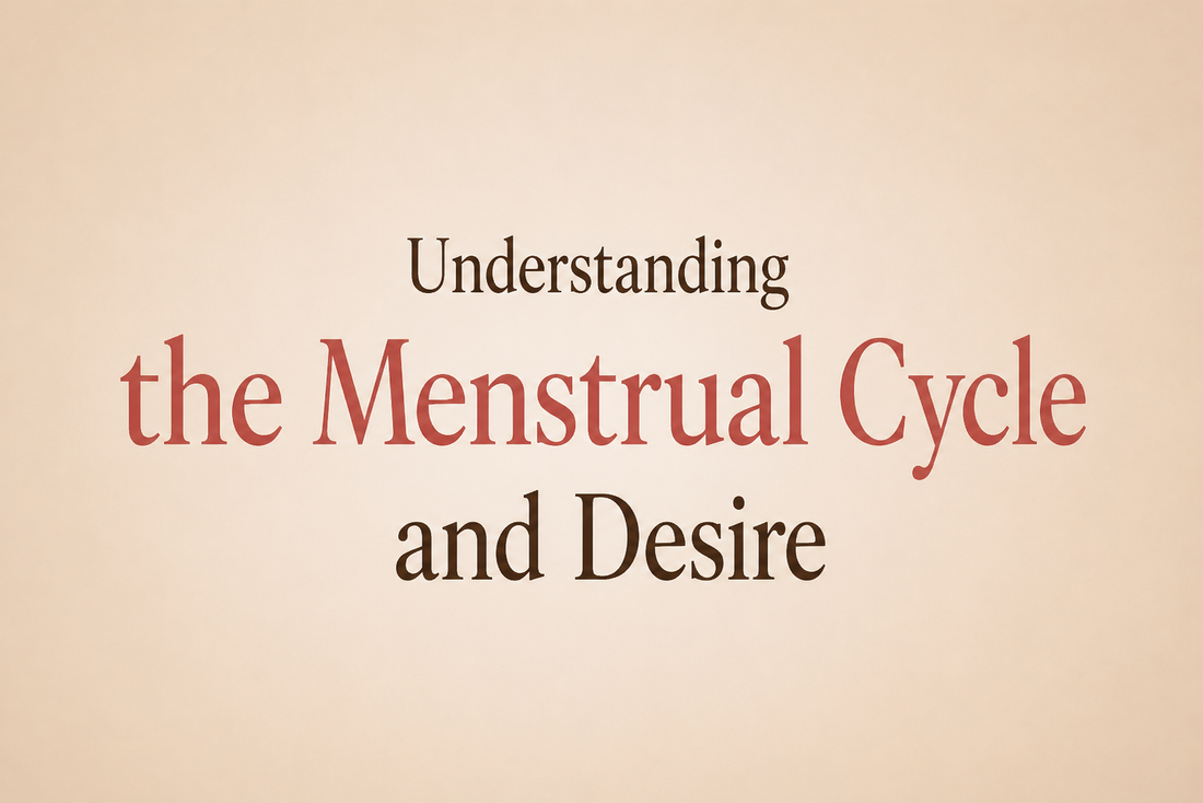 A soft, warm flat-lay with botanical and wellness elements representing the natural rhythm of the menstrual cycle and intimate wellbeing
