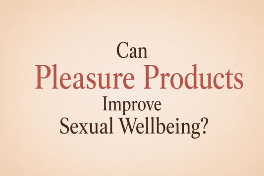 A curated flat-lay of beginner-friendly intimate wellness products in warm, neutral tones, representing informed and confident product exploration