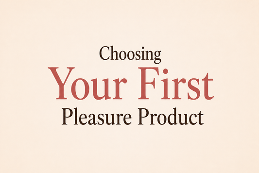 A curated selection of beginner-friendly intimate wellness products in soft, neutral tones, representing a calm and informed approach to choosing your first pleasure product