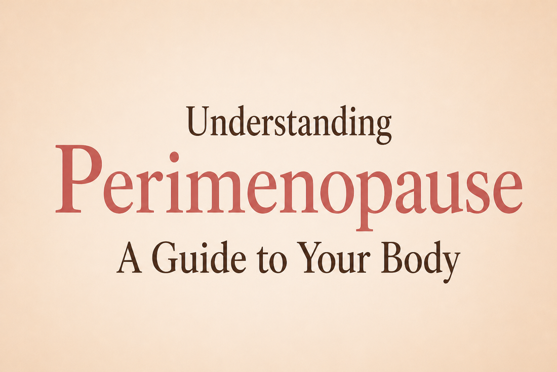 A woman in her 40s in a calm, warm setting with a thoughtful expression, representing the natural transition of perimenopause and the importance of understanding and self-care