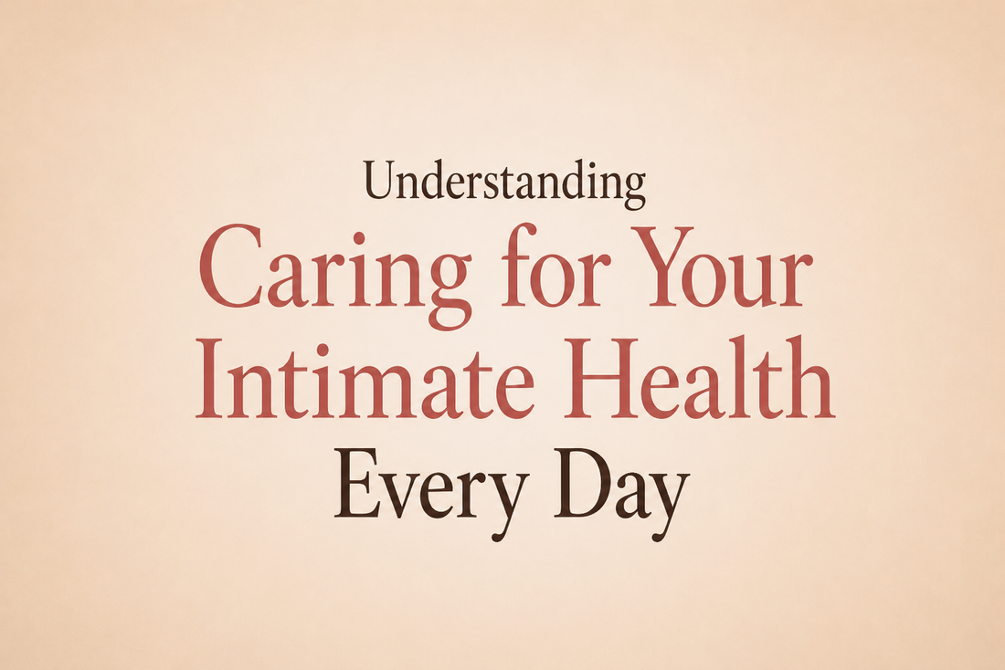 A woman in a bright, calm bathroom setting with a gentle self-care routine, representing the everyday habits that support intimate health and wellbeing
