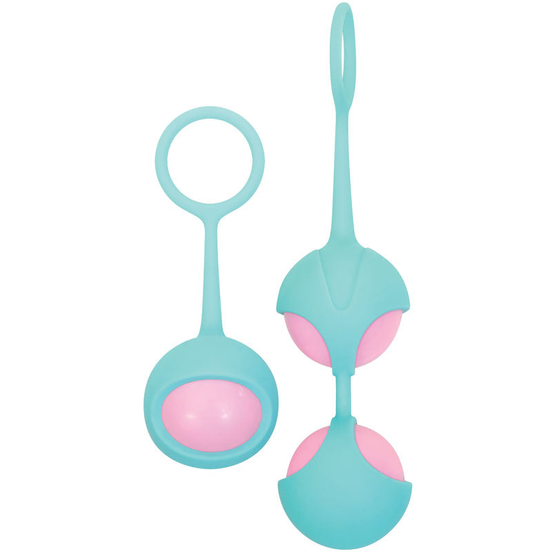 Adam & Eve Eve's Kegel Training Set - Teal/Pink Kegel Trainers - Set of 2
