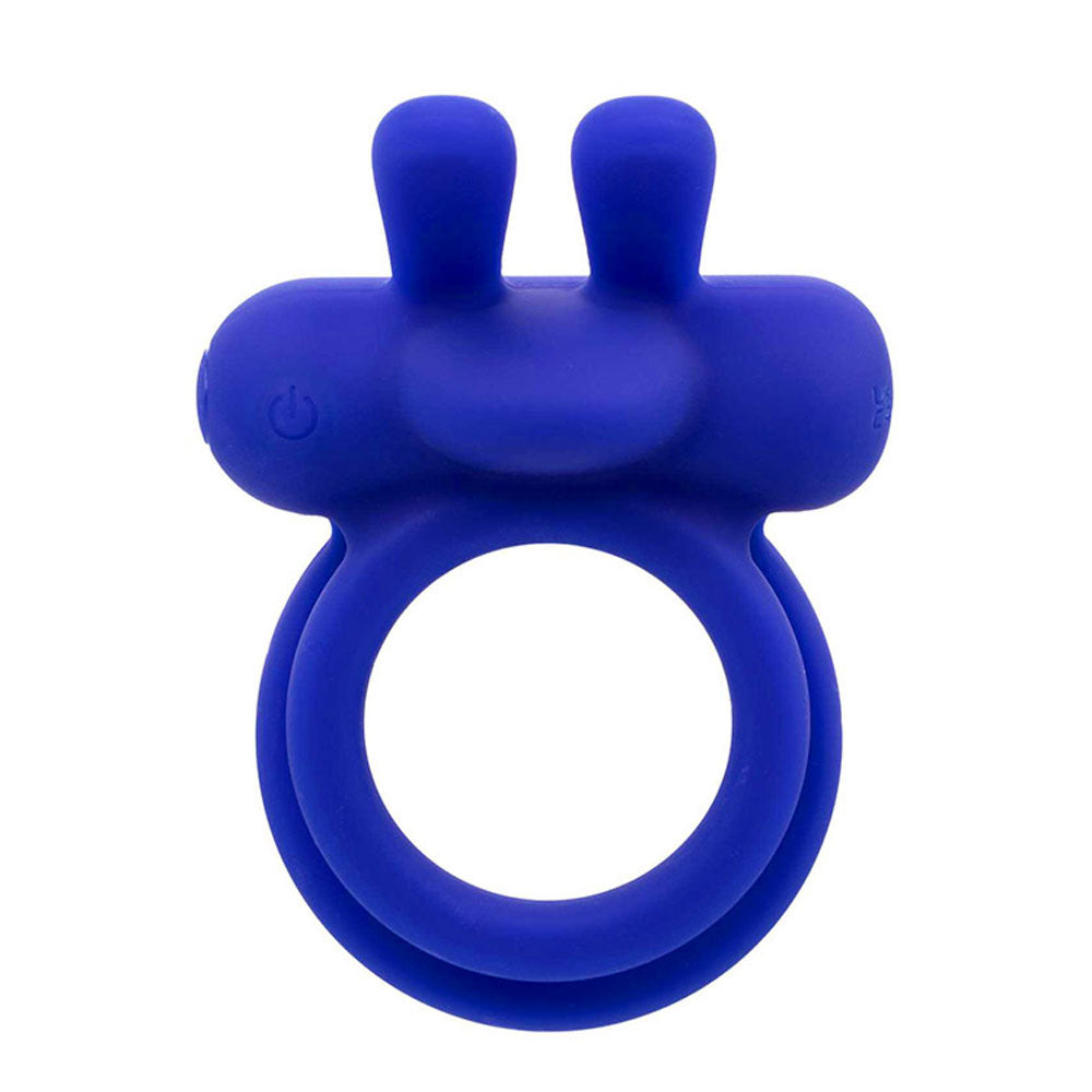 Adam & Eve ROCKIN RABBIT 2.0 - Blue USB Rechargeable Vibrating Cock Ring with Wireless Remote