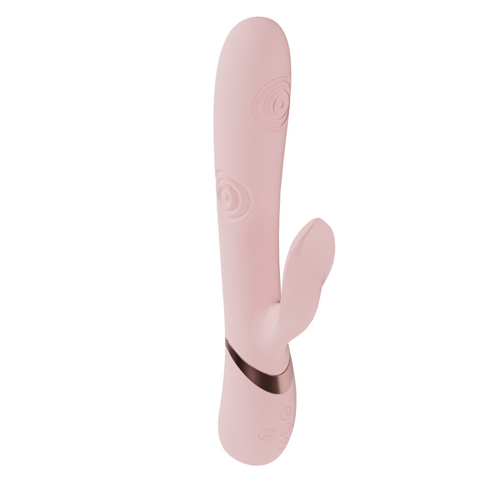 VIVE Fronda - Pink - Pink 25 cm USB Rechargeable Tapping Rabbit Vibrator