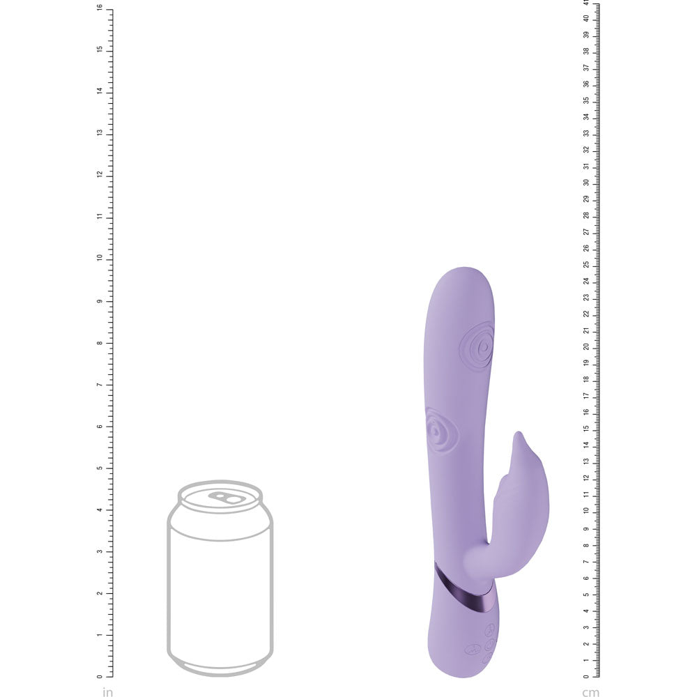 VIVE Pallina - Purple - Purple 25 cm USB Rechargeable Tapping Rabbit Vibrator